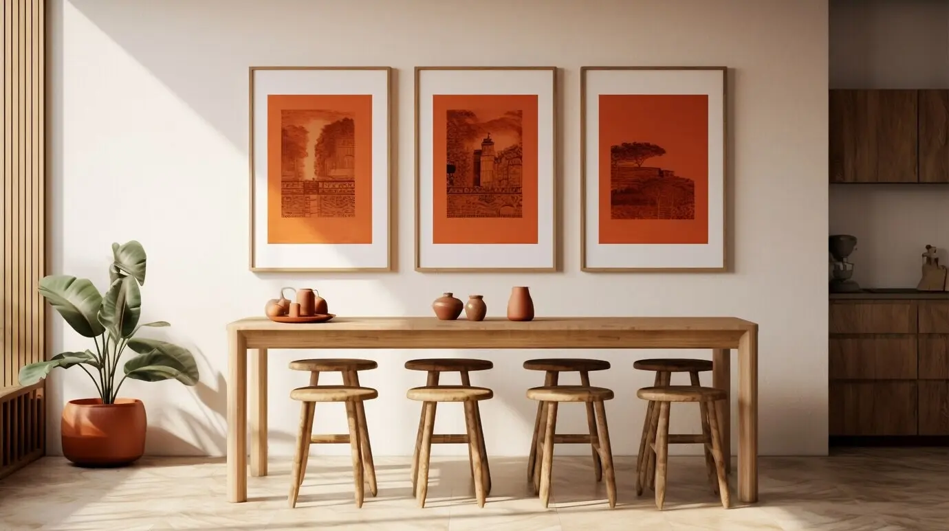 Zimmer in einem Haus, dekoriert im Stil brasilianischer Folklore.